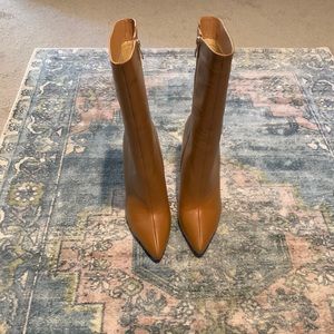 Rag & Co NAGINI Over Ankle Pointed Toe High Heeled Boot In Tan